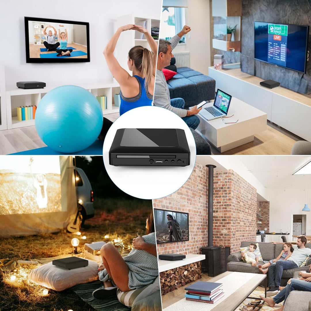 Ceihoit Mini DVD Player für TV HDMI/AV Ausgang mit Kabel enthalten, HD 1080P Upscaling, USB Eingang,