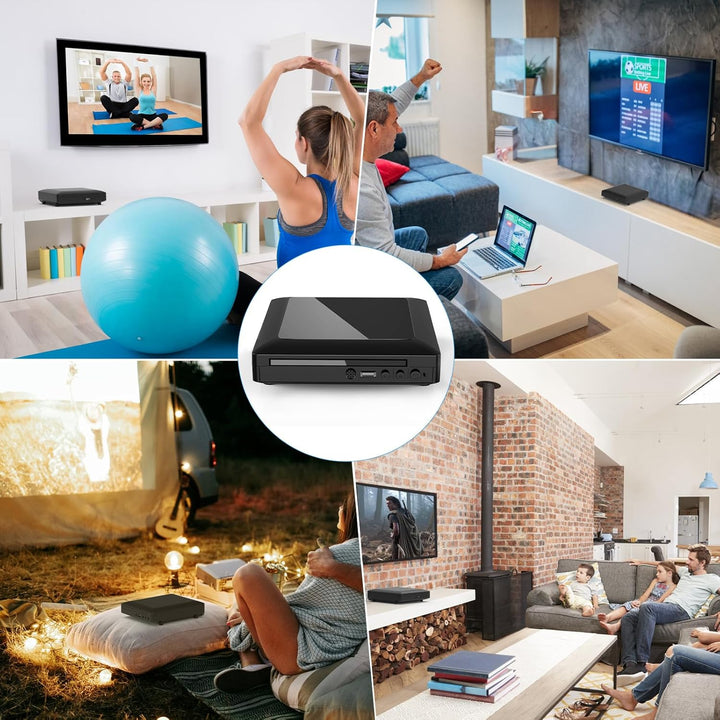 Ceihoit Mini DVD Player für TV HDMI/AV Ausgang mit Kabel enthalten, HD 1080P Upscaling, USB Eingang,