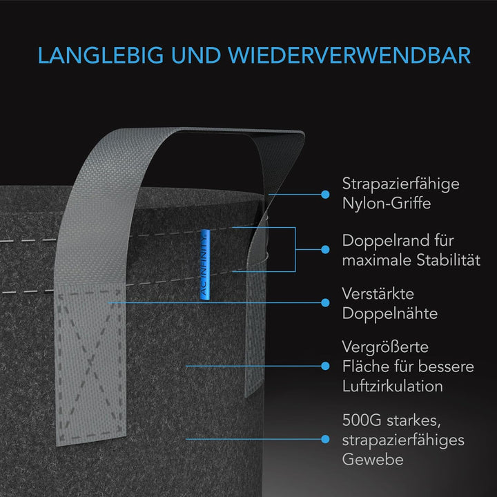 Robuste Stofftöpfe mit Ringen, für belastungsarmes Pflanzentraining, 5 Gallonen 5 gallons, 5 gallons