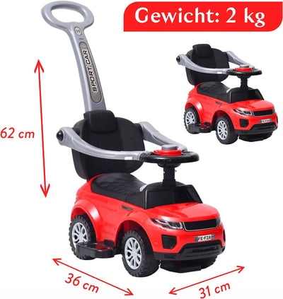 COIL Rutschauto mit Schiebestange 614 W - Rutschauto für Kinder - 3-in-1 Design - Bobby Car Zubehör