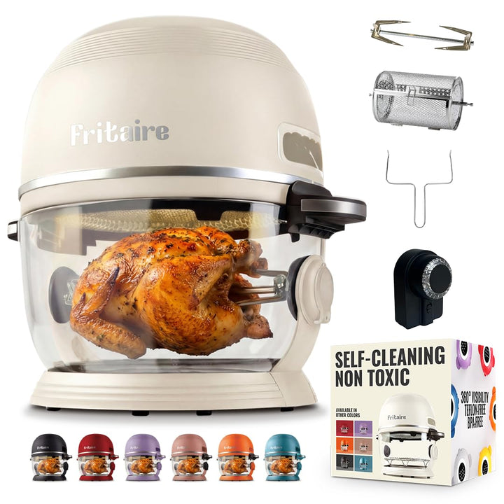 Fritaire Ungiftiger Glas-Airfryer™, 5L – 360° Sicht, Selbstreinigung, 400°F Heissluft-Vortex für gle