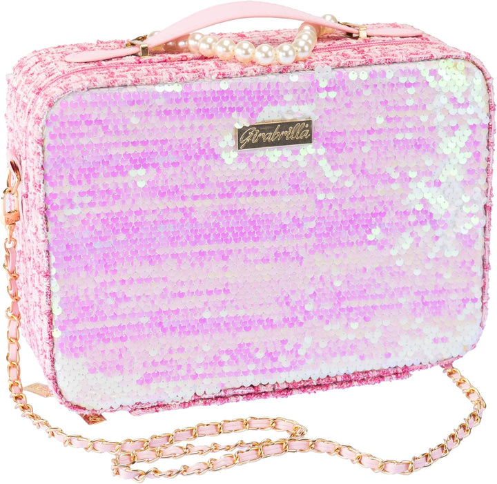 Girabrilla Tweed Case, 1 Maxi Make-up-Koffer, Weiss