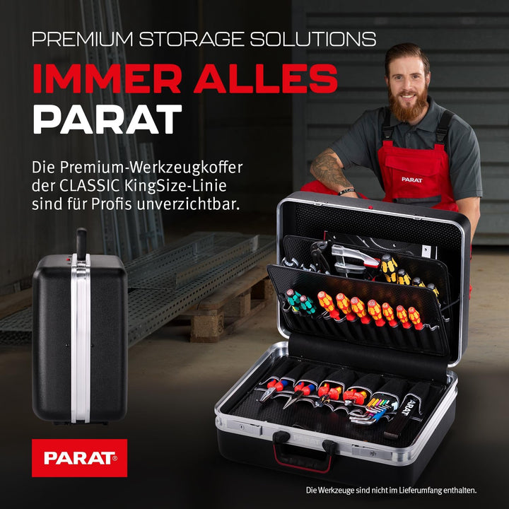 PARAT CLASSIC KingSize | Werkzeugkoffer leer für 50 Werkzeuge | inkl. BASIC Roll-Up Case 8 | Alumini