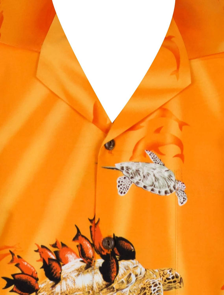 KY's Hawaiihemd Hawaiishirt original Made in Hawaii S-6XL S Orange, S Orange