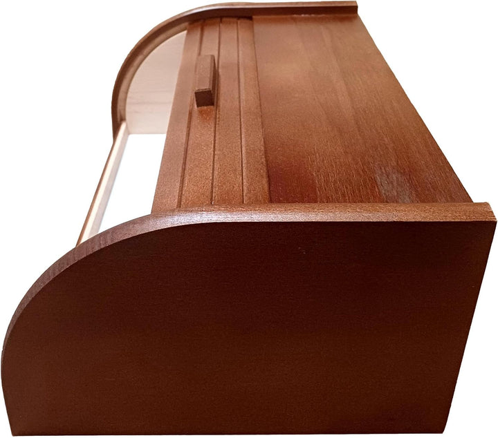 Brot-Box aus Holz, aufrollbar oder herunterklappbar, verschiedene Versionen erhältlich, holz, dunkel