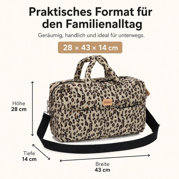 Fillikid Wickeltasche Toulouse Exklusiv | Inkl. Wickelauflage | Grosse Windeltasche mit Schultergurt