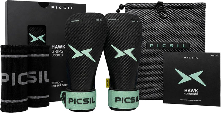 PICSIL Hawk Grips - Griffe Ohne Magnesium, Grip auf Sauberen Stangen, Dreilagig, Inklusive Handgelen