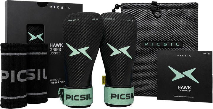 PICSIL Hawk Grips - Griffe Ohne Magnesium, Grip auf Sauberen Stangen, Dreilagig, Inklusive Handgelen