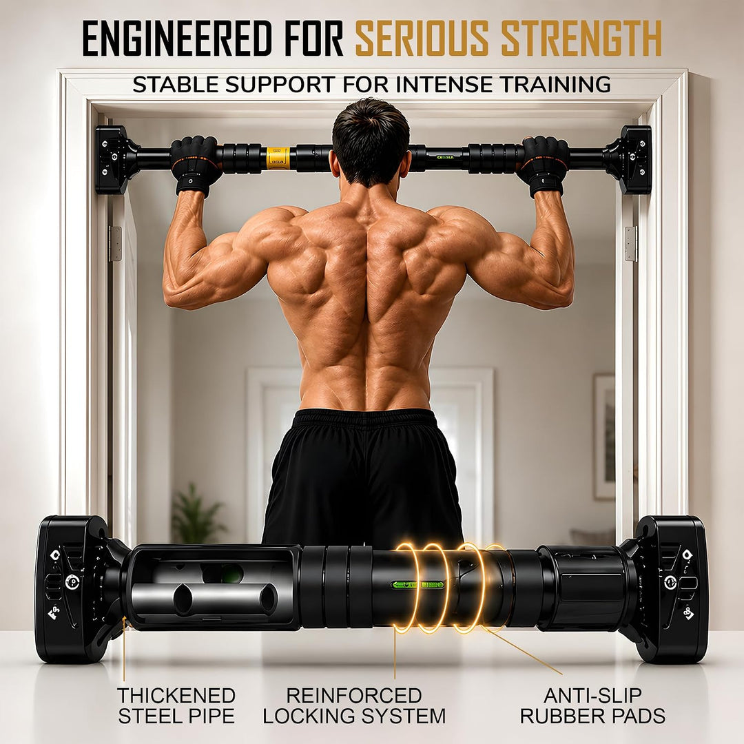 Length Adjustable Pull Up Bar for Doorway - 200KG Capacity 72-95 CM No Screw Home Gym Exercise Equip