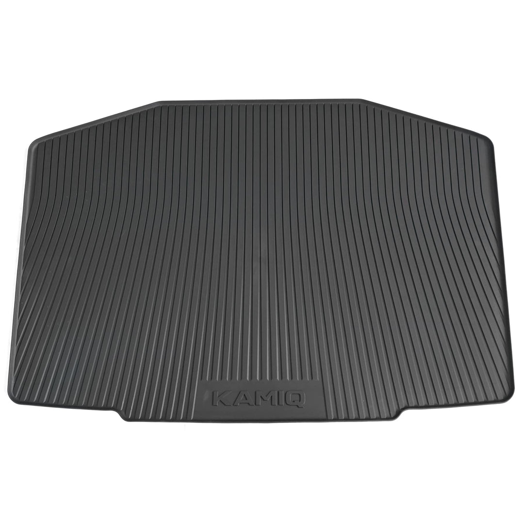 Skoda 658061160A Kofferraumbelag Schutzmatte Kofferraumeinlage Kofferraummatte, mit Kamiq Schriftzug