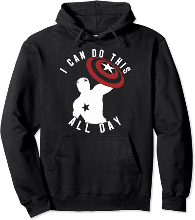 Marvel Captain America I Can Do This All Day Silhouette Pullover Hoodie