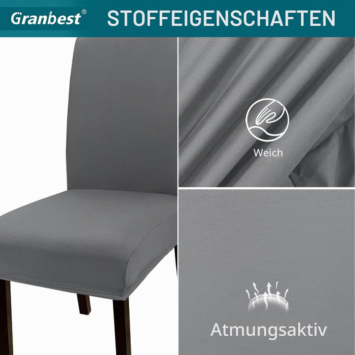 Granbest Super Dehnbar Essen Stuhlhusse, Universal Mikrofaser Parson Essen Stuhlhussen 6er Set, Abne