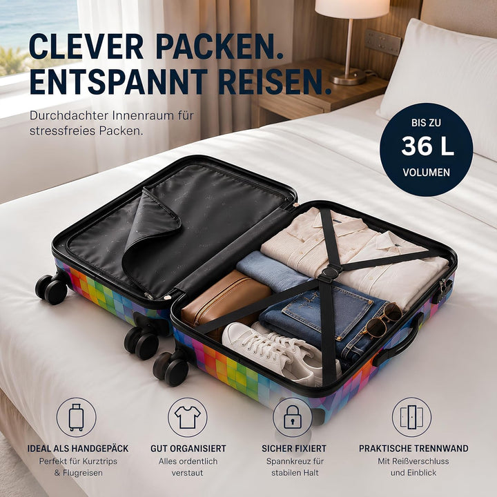 NOWI Handgepäck Koffer 55x40x20cm - passend für Ryanair, Lufthansa, Eurowings und co. I 36L Handgepä