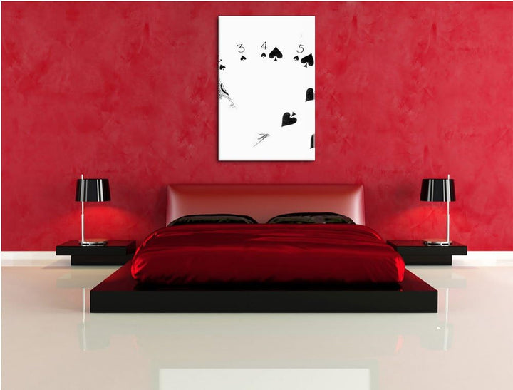 Spielkarten - Pik Strasse als Leinwandbild/Grösse: 100x70 cm/Wandbild/Kunstdruck/fertig bespannt, 10