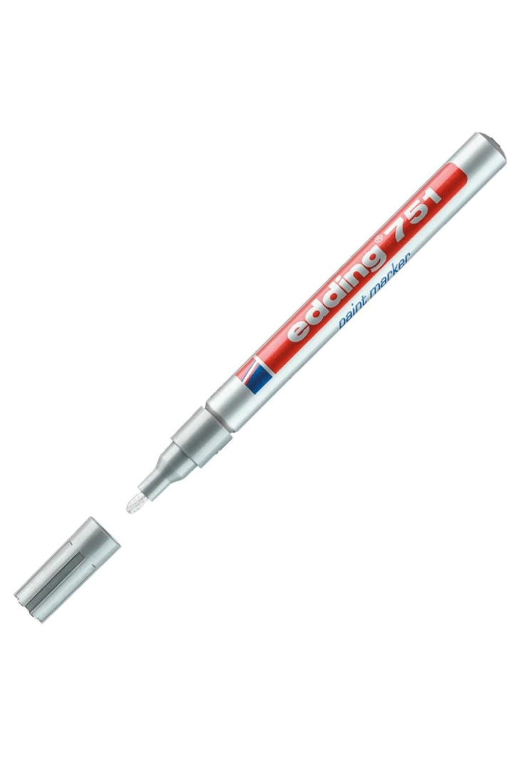 edding 751 Lackmarker - silber - 10 Lackmarker - Rundspitze 1-2 mm - Lackstift für Glas, Stein, Holz