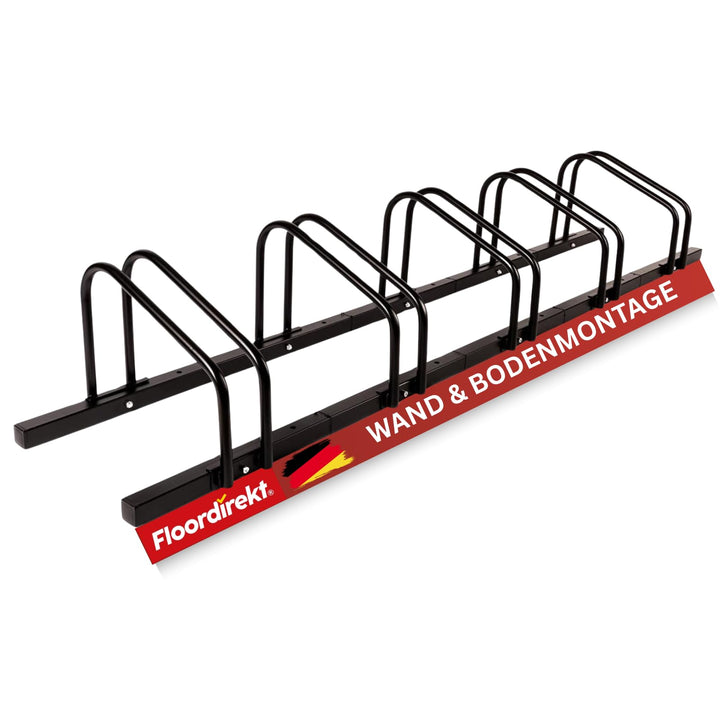 Floordirekt Fahrradständer für 5 Fahrräder mit Reifenbreiten bis 55 mm Eisen Fahrradhalter Aufstells