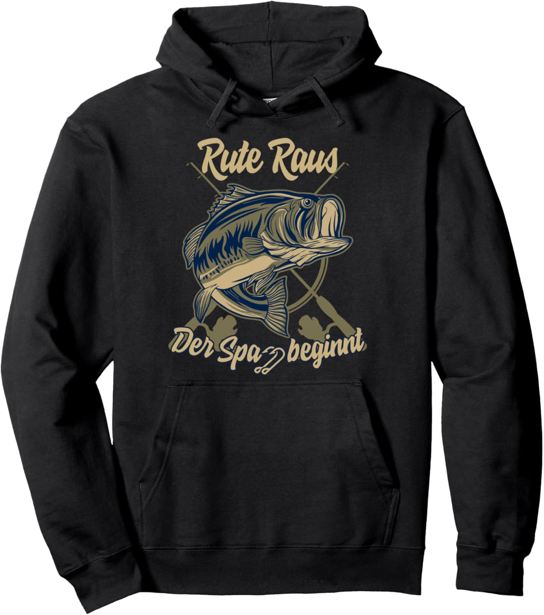 Rute raus der spass beginnt Angler Pullover Hoodie