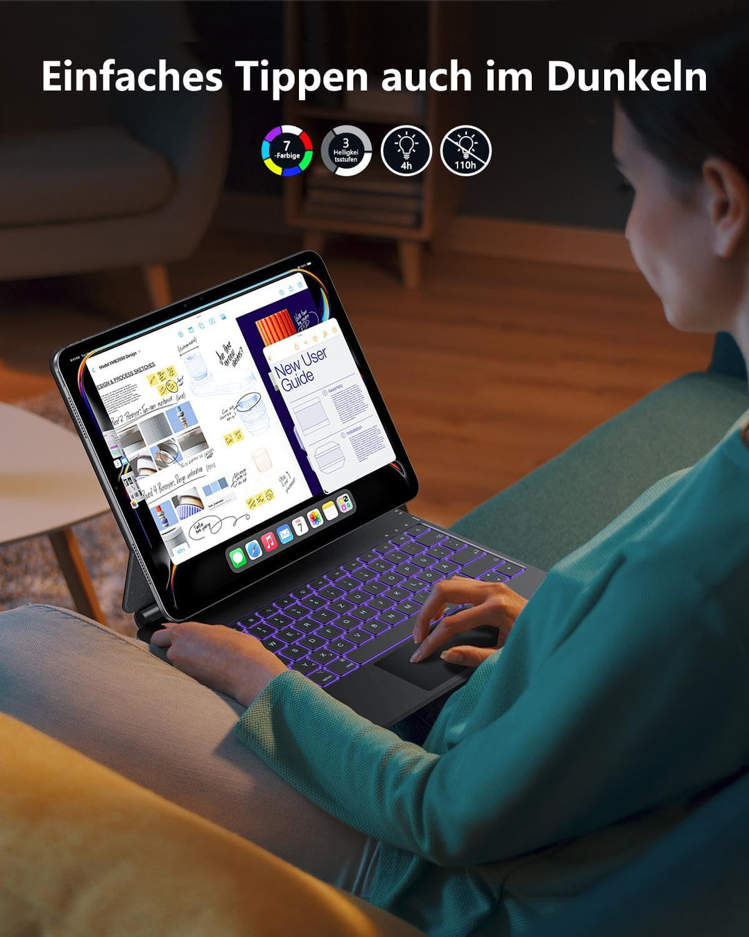 TECURS Tastatur Hülle für iPad Pro 13 Zoll (M5/M4, 2025/2024), Magic Keyboard für iPad Pro 13 mit Tr