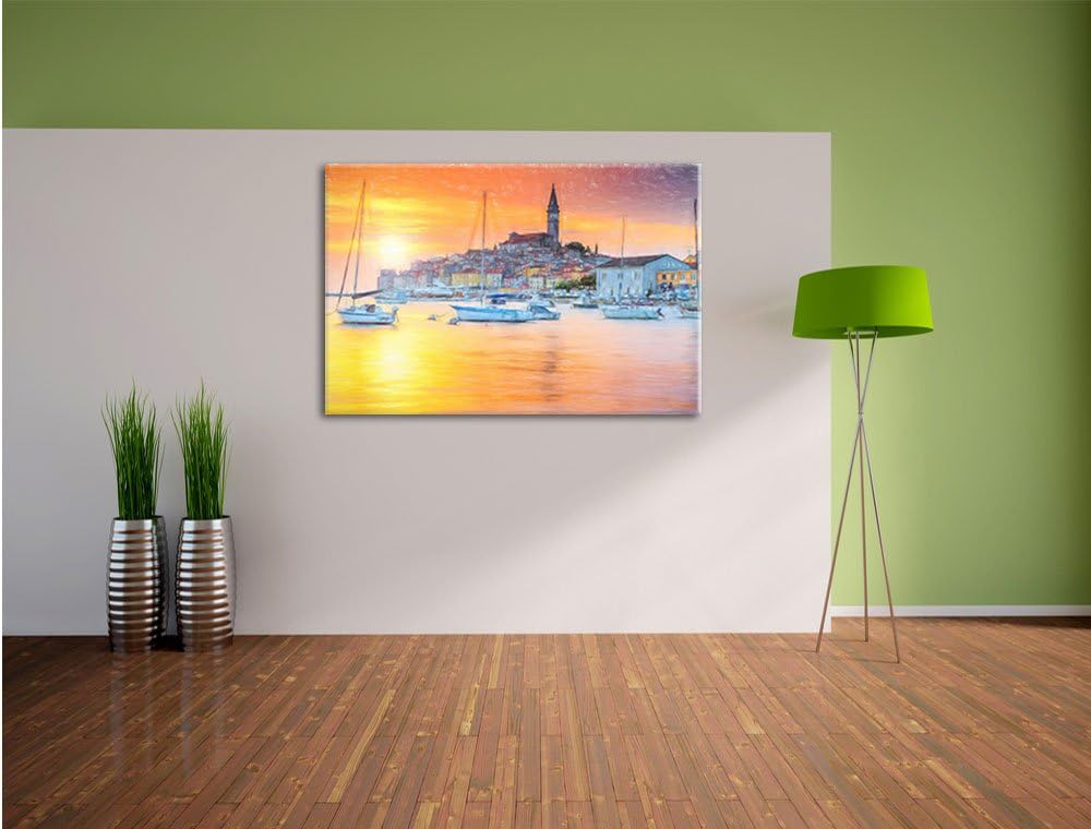 Pixxprint Kroatische Hafenstadt als Leinwandbild/Grösse: 100x70 / Wandbild/Kunstdruck/fertig bespann