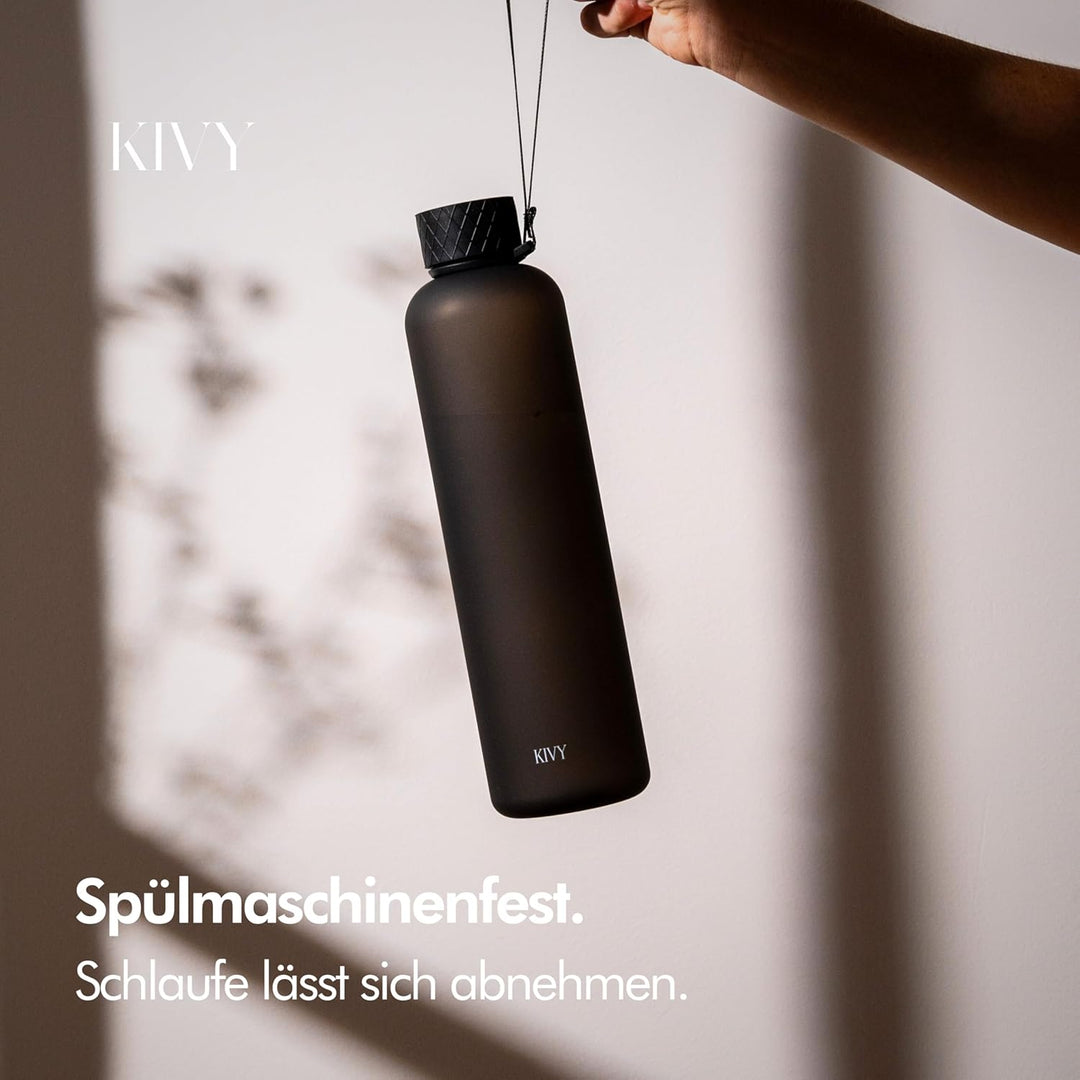 KIVY Tritan Trinkflasche 1l - Kohlensäure geeignet, Auslaufsicher, Bruchsicher, Federleicht - Trinkf