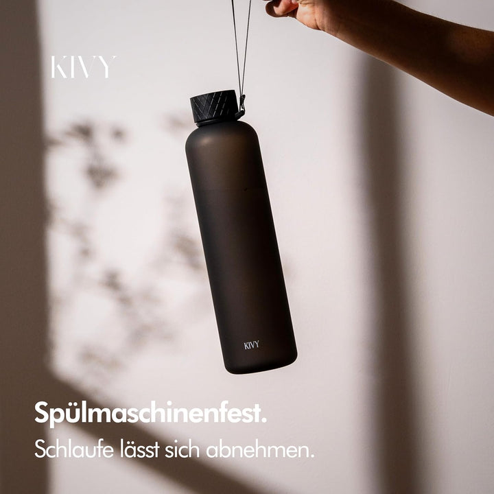 KIVY Tritan Trinkflasche 1l - Kohlensäure geeignet, Auslaufsicher, Bruchsicher, Federleicht - Trinkf