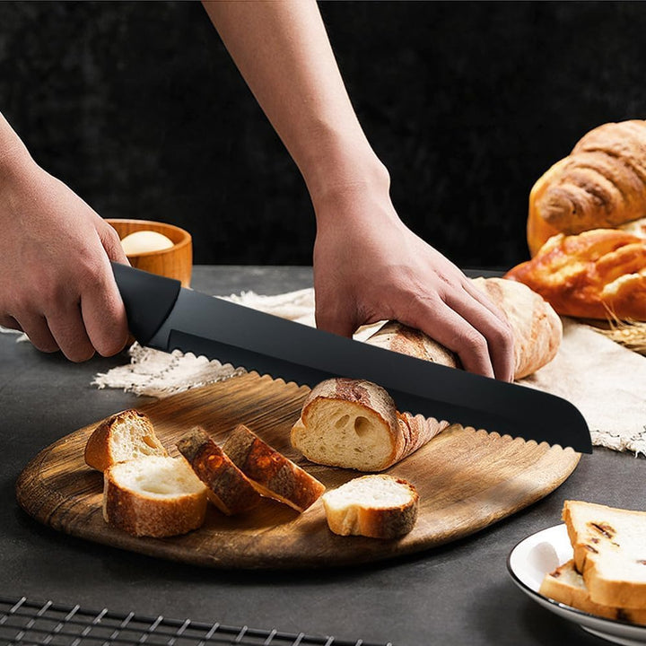 JINPIKER Messer block, 16-tlg Messer set, Professionelles Küchenmesser Set aus Edelstahl Mit Antihaf