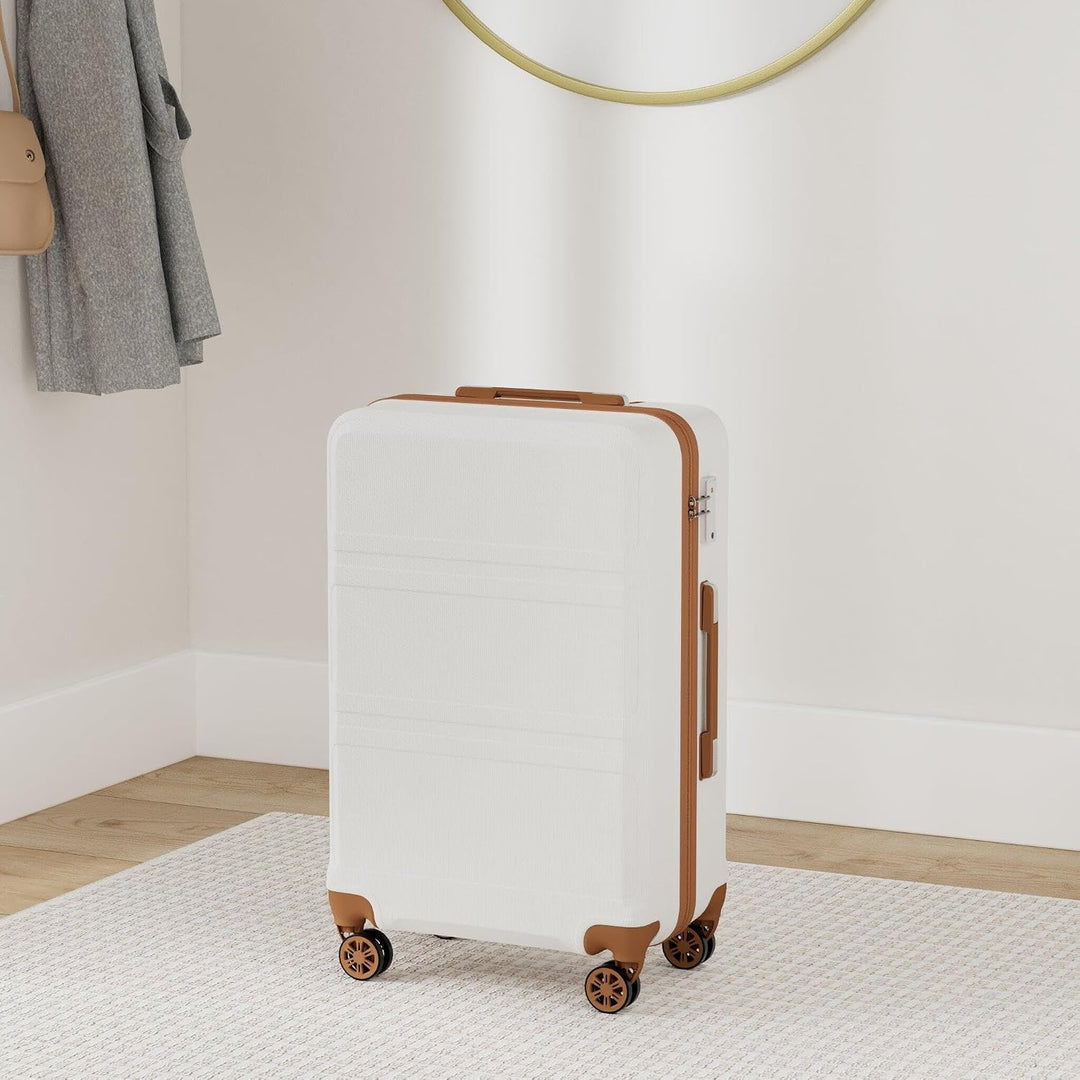 KONO Koffer Trolley Reisekoffer aus ABS+PC – Leichter Hartschalenkoffer mit 4 Zwillingsrollen und TS