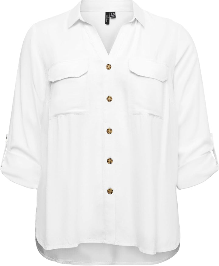 Vero Moda Female Hemd VMCBUMPY Hemd 44 Grosse Grössen Snow White, 44 Gro&#xDF;e Gr&#xF6;&#xDF;en Sno