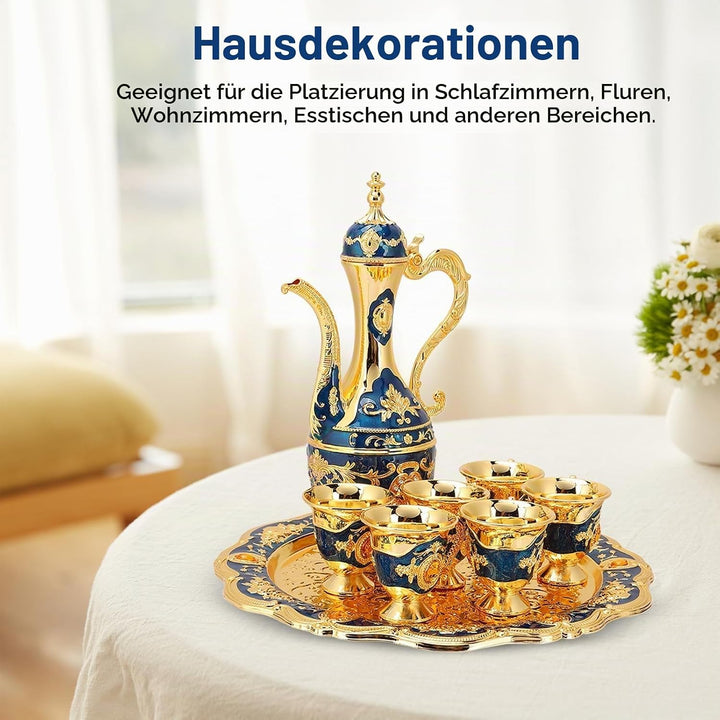 Türkisches Teeset, Tee-Set Tee Oder Kaffee, Vintage Türkisches Kaffeekannen-Set, Türkisches Tee-Set