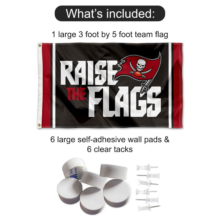 Tampa Bay Buccaneers Raise The Flags Banner und Tapisserie-Pads