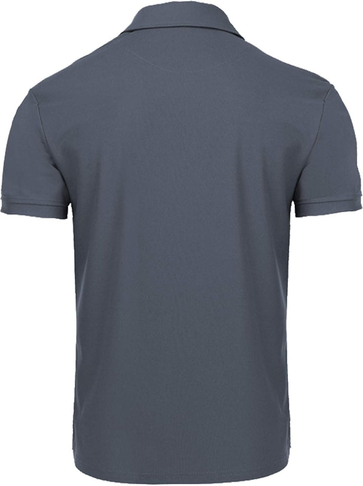 geeksport Poloshirt Herren Kurzarm Freizeit Sport Polo Golf Tshirts Männer Polohemd Grau XXL, Grau X