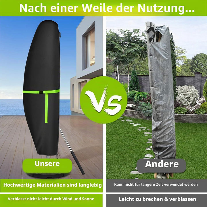 GEMITTO Sonnenschirm Schutzhülle mit Stab, Sonnenschirm Abdeckung 2 bis 4 M Grosse Ampelschirm Schut