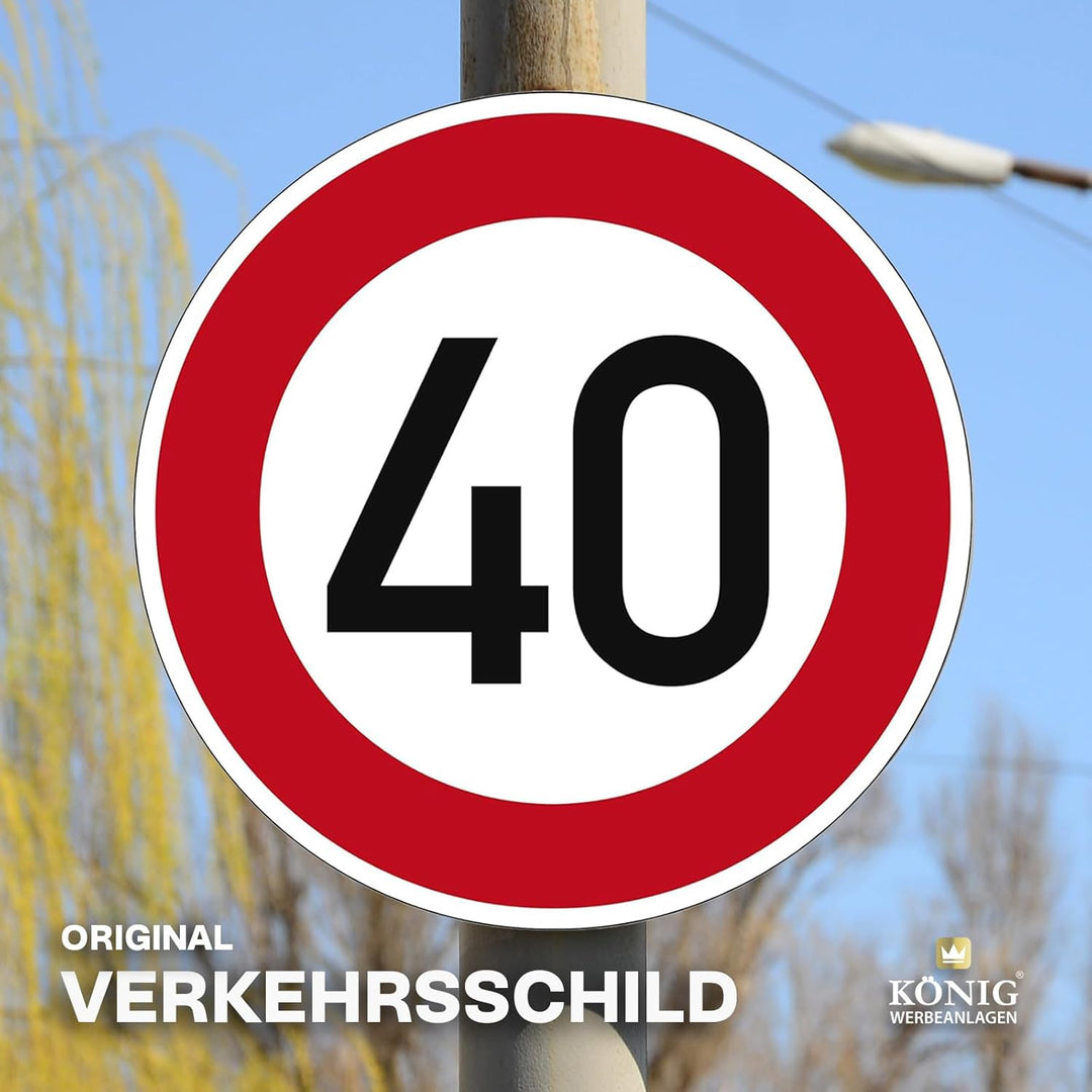 Verkehrszeichen Zulässige Höchstgeschwindigkeit 40 Nr. 274-40 | Ø 420mm, Alu 2mm, RA1 | Original Ver