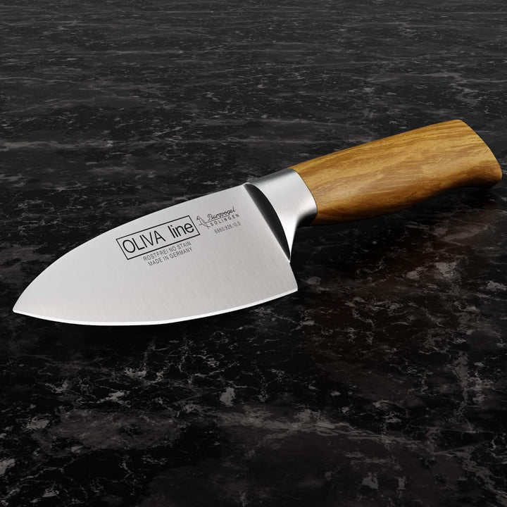 Burgvogel Solingen Kochmesser 10 cm geschmiedet Olivenholz, Oliva Line, rostfrei, deutsches Küchenme