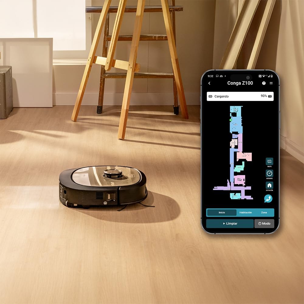 Cecotec Saugroboter und Wischroboter mit KI, Selbstentleerungsstation und Lasertechnologie Conga Z10