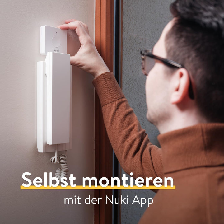 Nuki Opener, elektronisches Türschloss für Mehrfamilienhäuser, steuert den Türöffner der Gegensprech