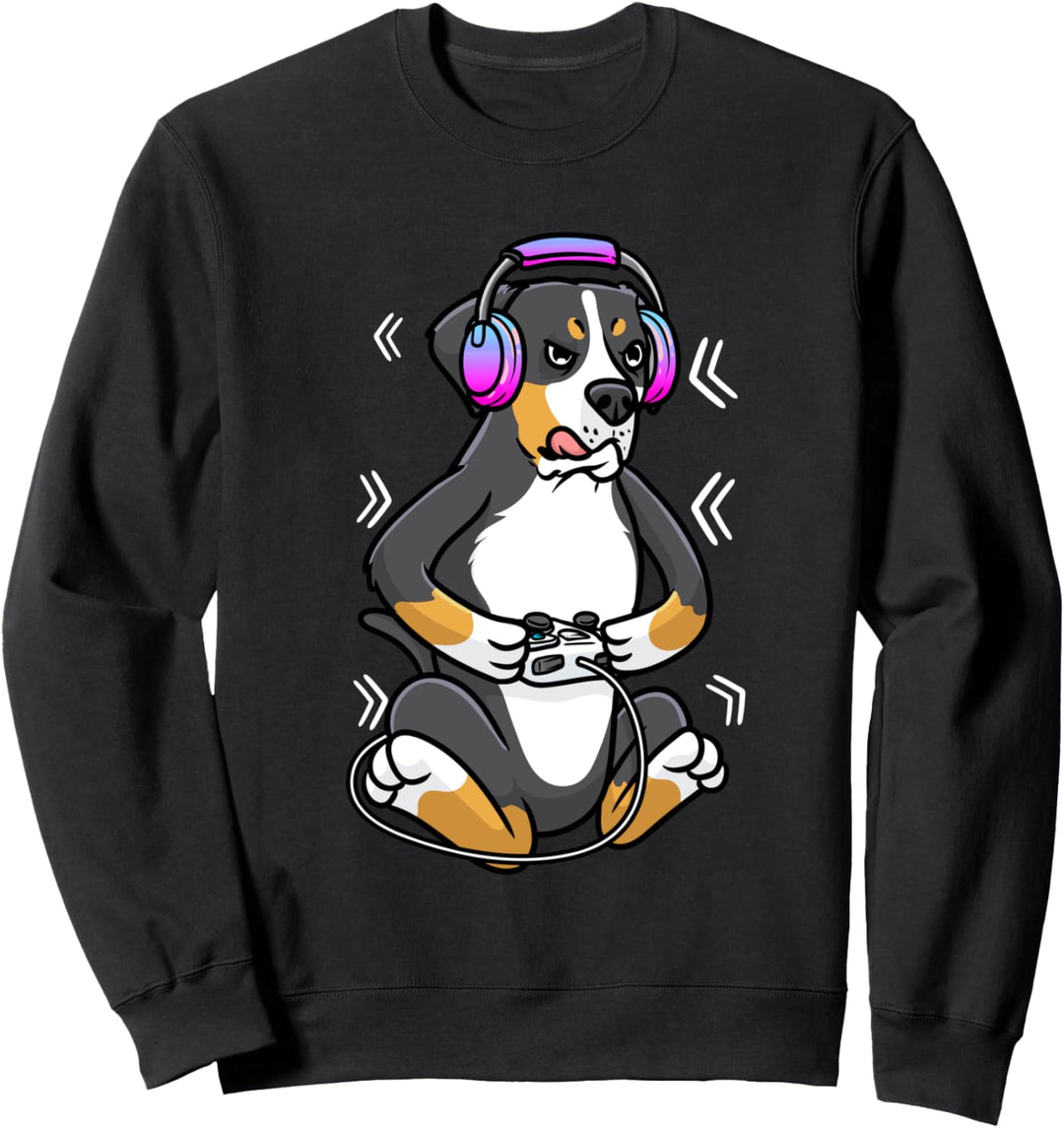 Grosser Schweizer Sennenhund Gamer Hund Gaming Video Game Sweatshirt