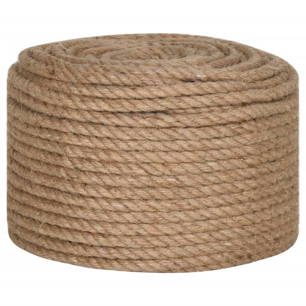 vidaXL Seil 100% Jute 12mm 100m Naturhanf Hanfseil Tauwerk Juteseil Tau Seil 100 m/12 mm, 100 m/12 m