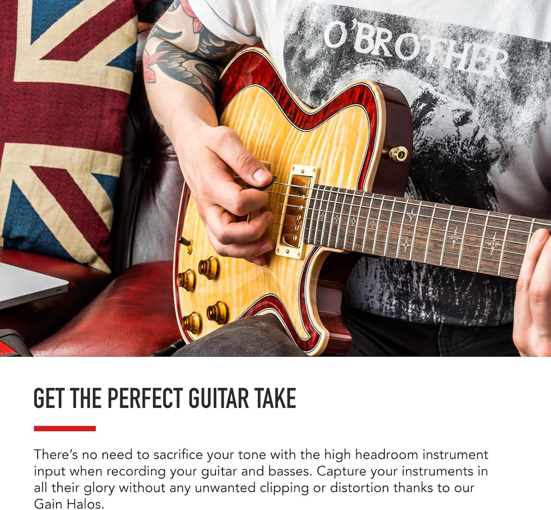 Sony MDR-7506 Studio-Kopfhörer geschlossen & Focusrite Scarlett Solo 3. Gen USB-Audio-Interface-Bund