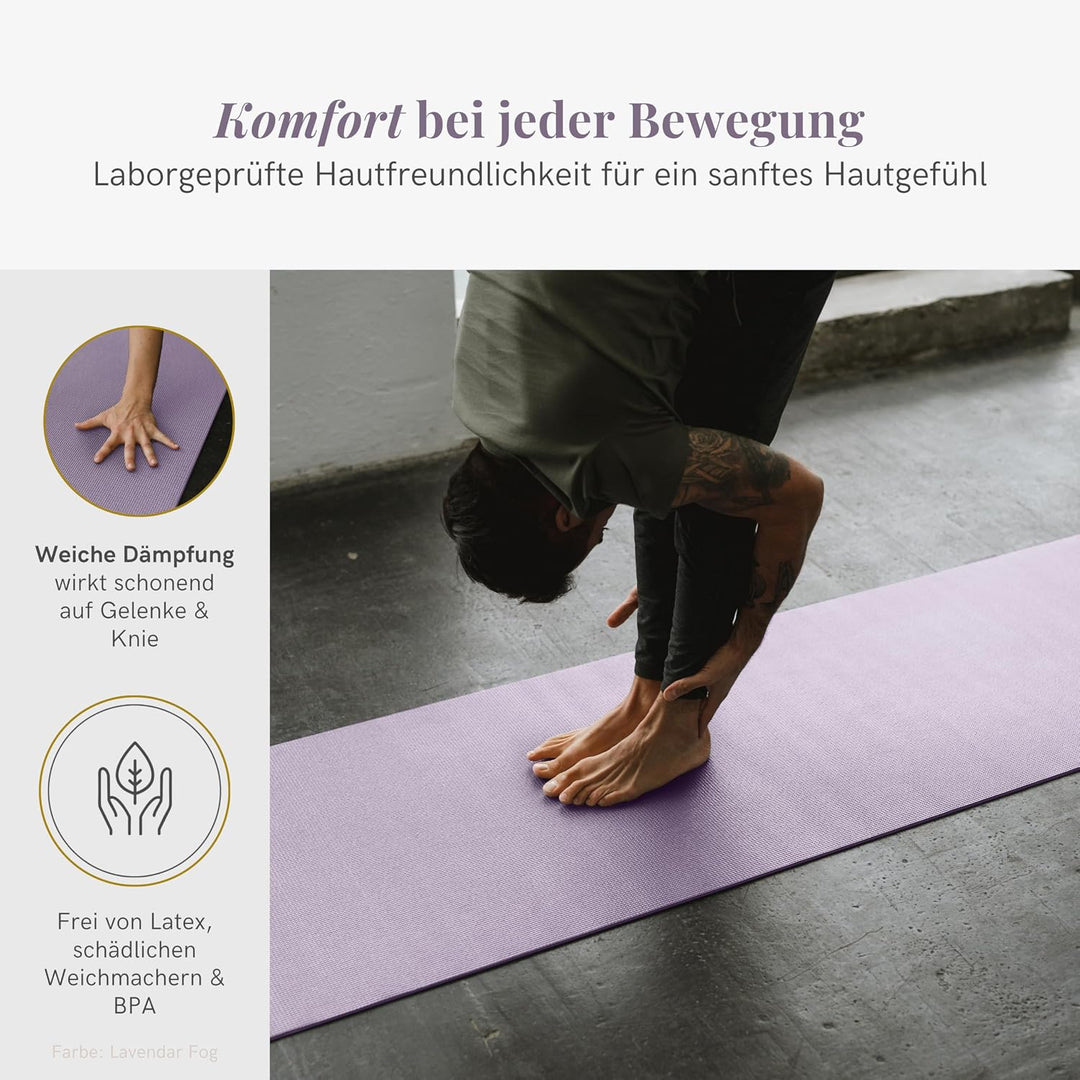 Lotuscrafts® Yoga Matte Rutschfest, 183 x 61 x 0,5 cm, Leichte Fitnessmatte auch als Gymnastikmatte,
