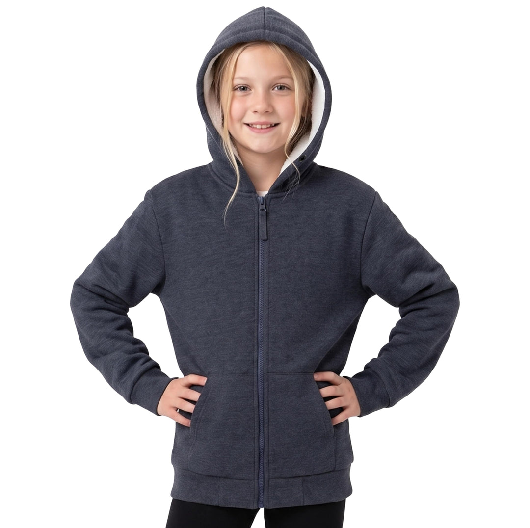 CityComfort Pullover Mädchen mit Fleece-Futter und Kapuze, Fleecejacke Kinder Mädchen Zipper Hoodie