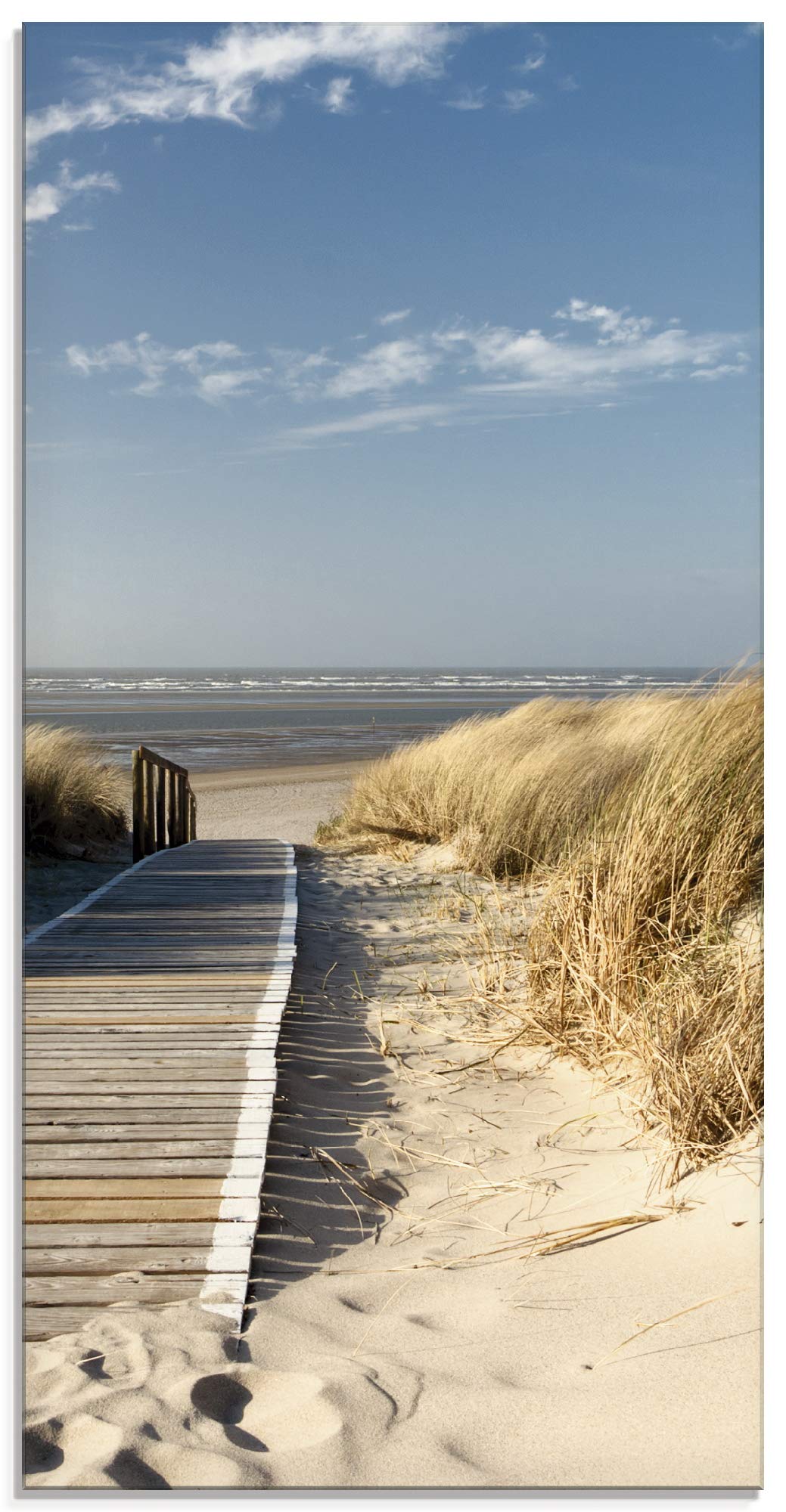 ARTland Glasbilder Wandbild Glas Bild einteilig 30x60 cm Hochformat Strand Meer Küste Nordsee Natur
