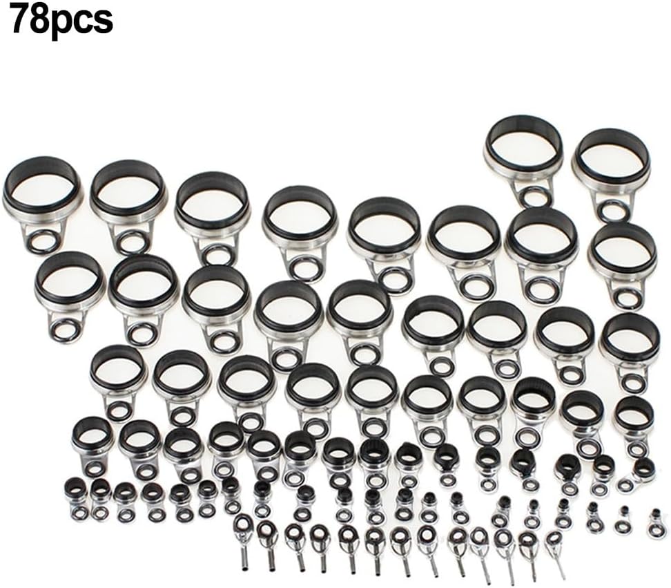 78x Angelrute Führungsring Spitze Teleskoprute Auge Ring Für Felsen Angelrute DIY