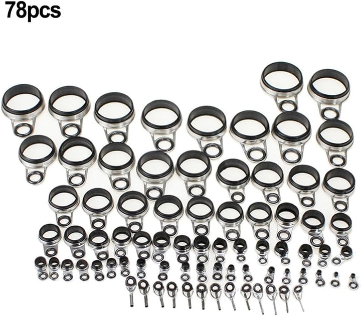 78x Angelrute Führungsring Spitze Teleskoprute Auge Ring Für Felsen Angelrute DIY
