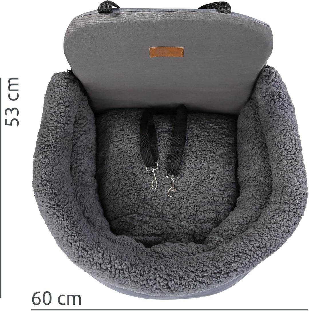 your GEAR Frontera Hundeautositz – Orthopädisches Hundebett & Hundekorb für Auto mit Sicherheitsgurt