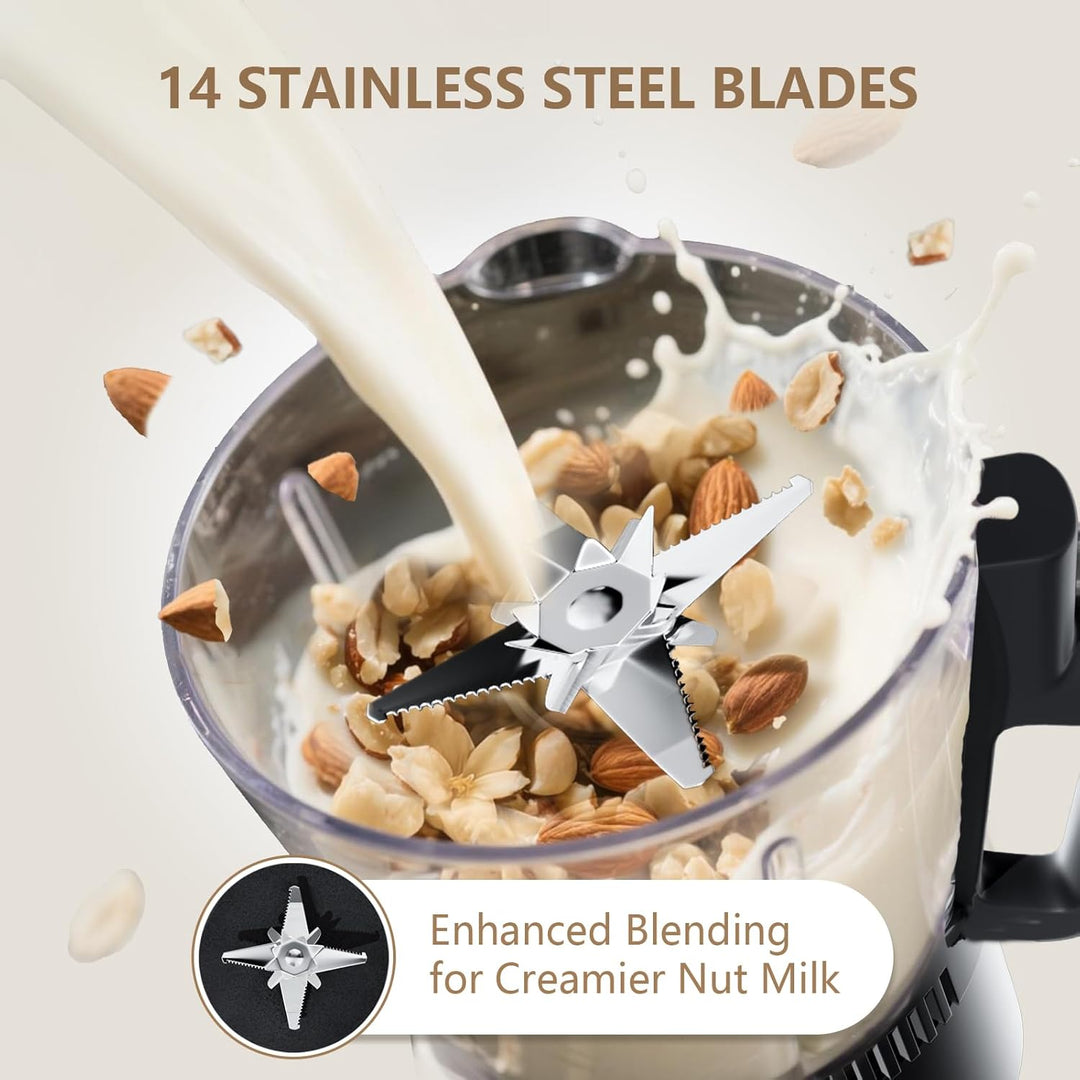 Hochleistungs-Standmixer mit Kochfunktion, 1.65L Antihaft Smoothie Maker, 14-Klingen, 23000 U/min, 6