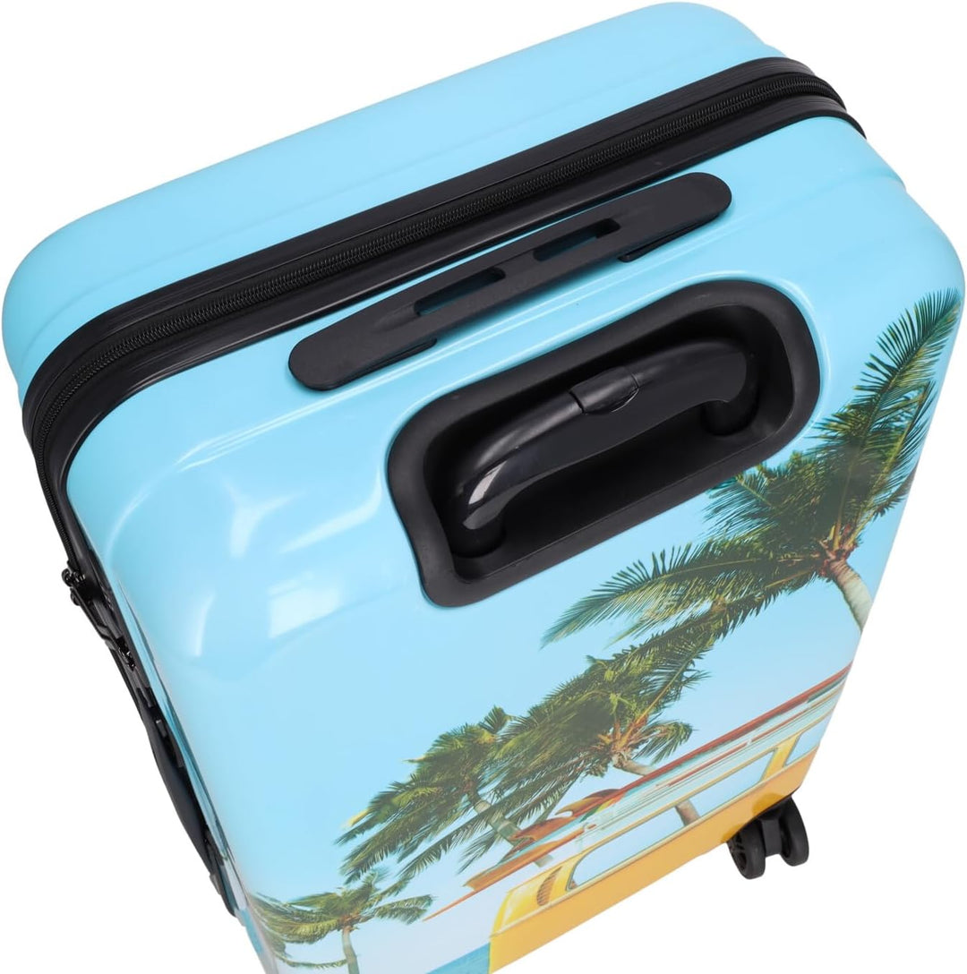 Reisetrolley Plumeria 4W | Hartschalen Koffer aus Stabiler ABS-Schale | TSA-Zahlenschloss | Vier 360