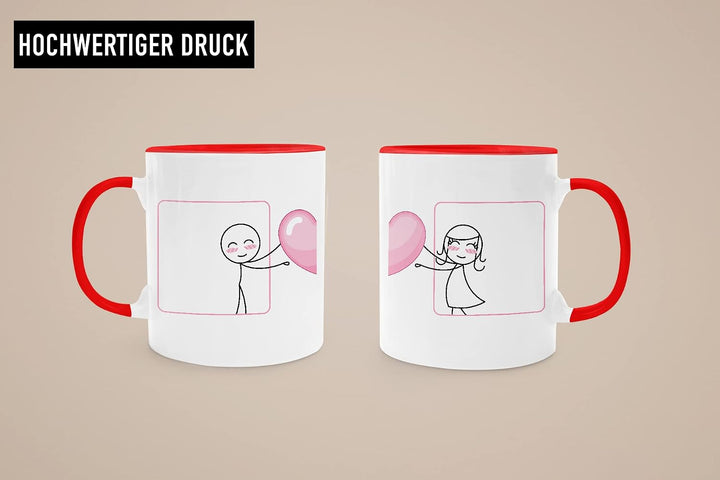 Trendation - Fernbeziehung Geschenke Tassen Set Partner Liebe Geschenk für Freundin Freund Liebesges