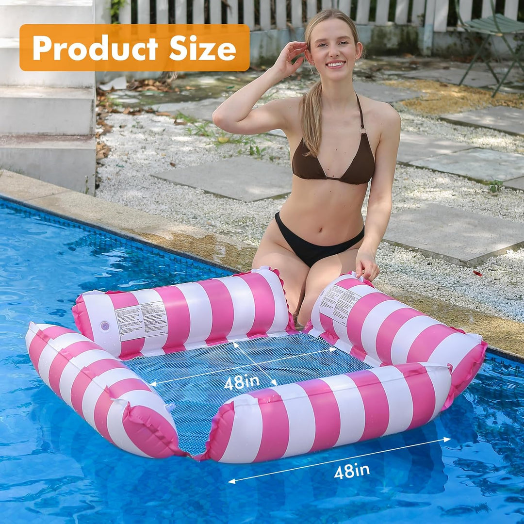 Aufblasbare Pool-Schwimmer-Stuhl-Lounge für Erwachsene und Kinder, die Schwimmen, Streifen-Muster-Sc