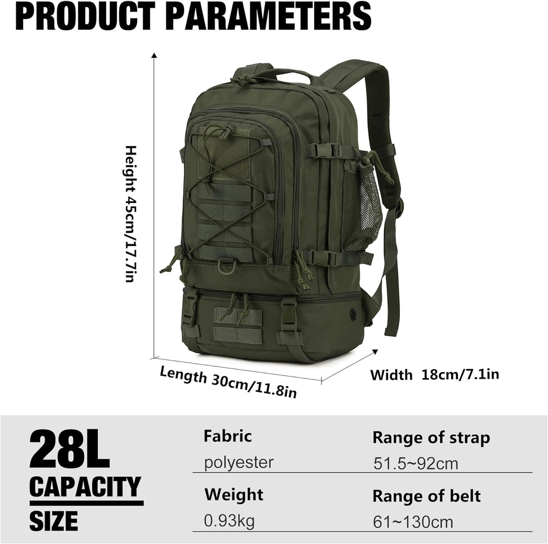 Mardingtop 28L Rucksack Taktischer Rucksack Wanderrucksack Trekkingrucksack Angelrucksack für Surviv